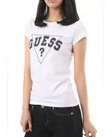 tee shirt mujer guess short sleeve genereux cotton 2013 france sm doubt white